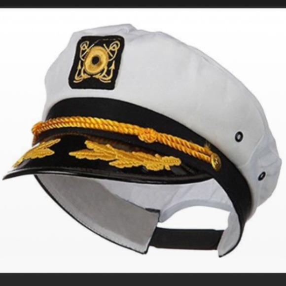 Yacht Skipper Hat Ship Captain Cap Costume Sailor Boat Ship - Picture 2 of 10